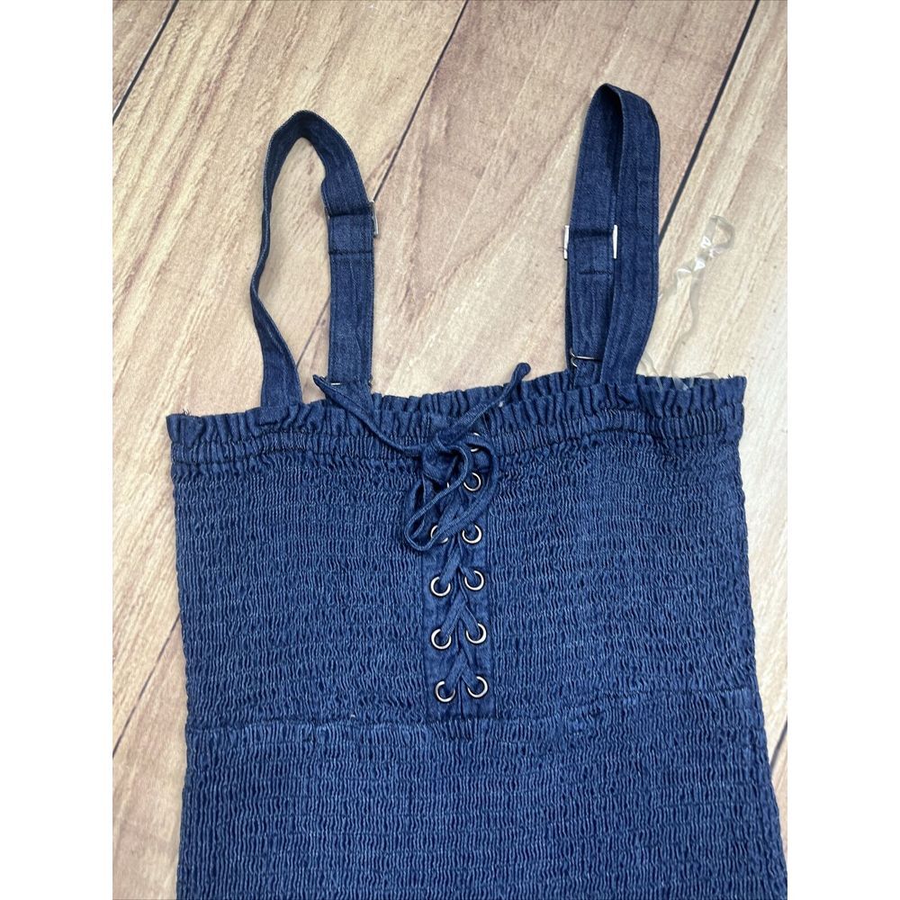 Aeropostale Bodycon Denim Adjustable Straps Ruffle Bottom Women's Size Small - Picture 4 of 7